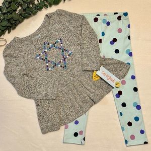 NWT Cat & Jack Star T-Shirt & Dots Legging Set - Size 3T